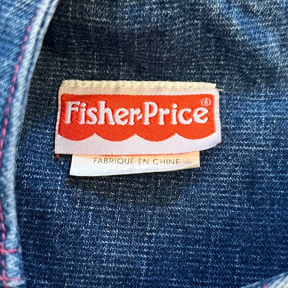 Vintage Fisher-Price Floral Embroidered Denim Jumper, Size 3T - Picture 3 of 5